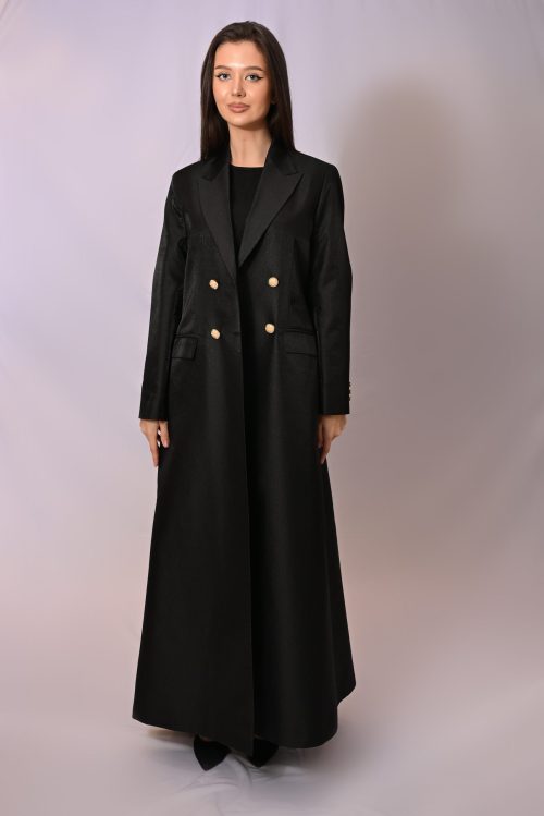 عباية الريتشي السوداء بتصميم البليزر الفاخر FA 606