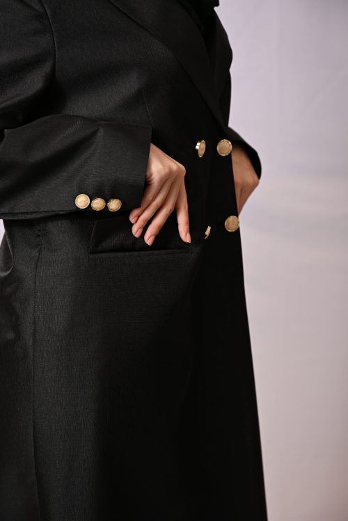 عباية الريتشي السوداء بتصميم البليزر الفاخر FA 606