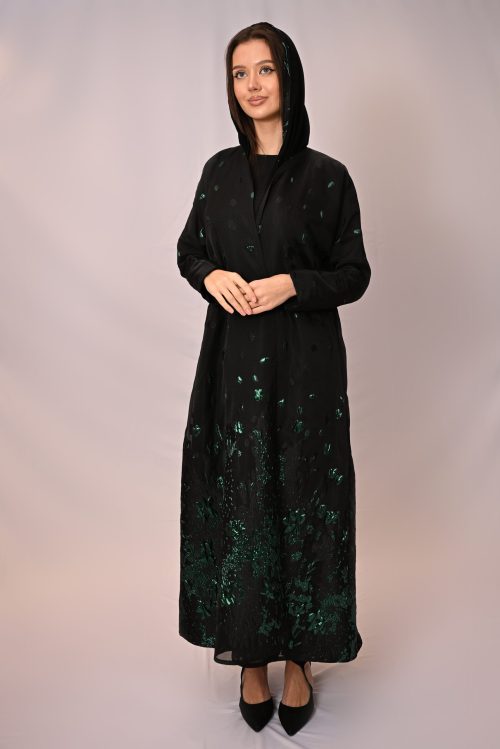 عباية الأورجنزا ولمسة الزمرد الأنيقة FA 618