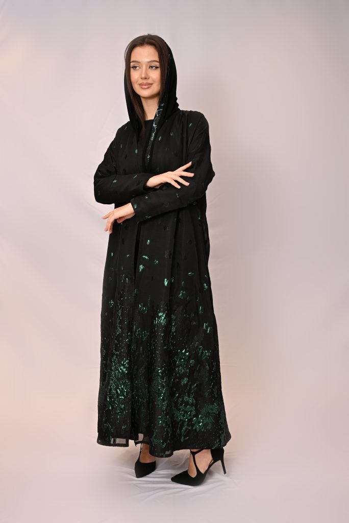 عباية الأورجنزا ولمسة الزمرد الأنيقة FA 618