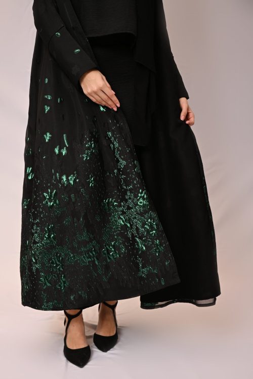 عباية الأورجنزا ولمسة الزمرد الأنيقة FA 618