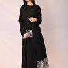 عباية الكريب الأسود بتداخل الجاكار FA 609
