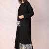 عباية الكريب الأسود بتداخل الجاكار FA 609