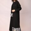 عباية الكريب الأسود بتداخل الجاكار FA 609