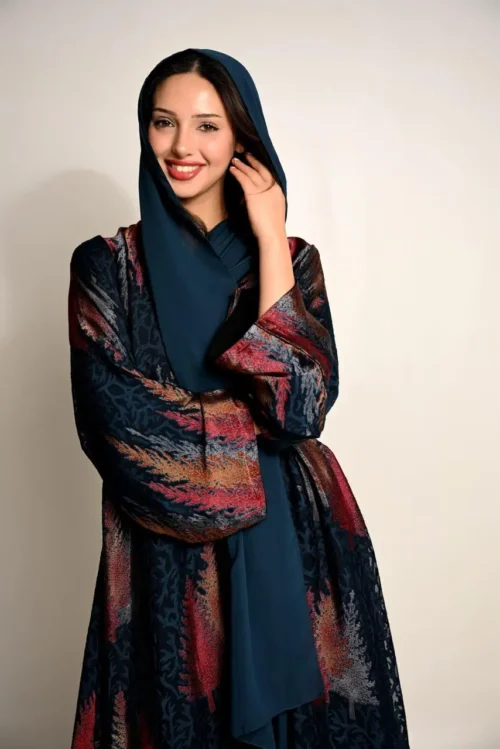 عباية صيفية غسق الغابة بنقشة الأشجار FA 645