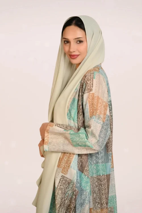 عباية صيفية واسعة بنقشة هندسية FA 647