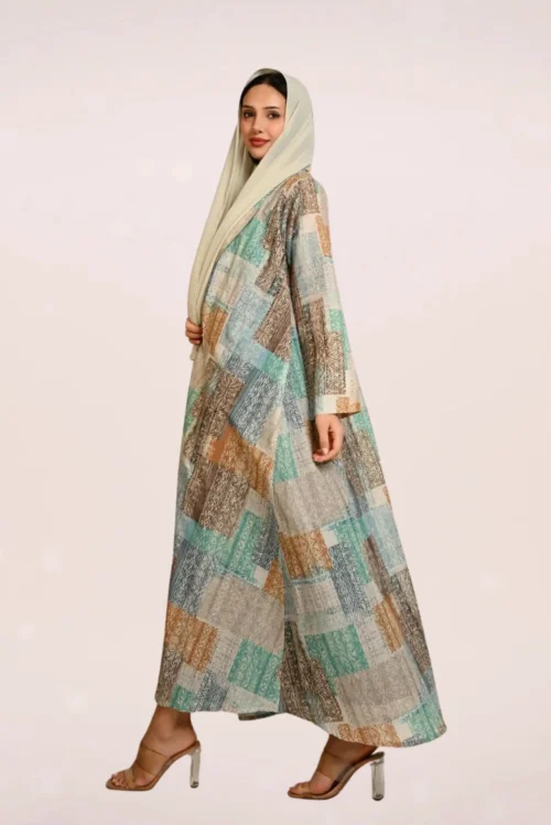 عباية صيفية واسعة بنقشة هندسية FA 647